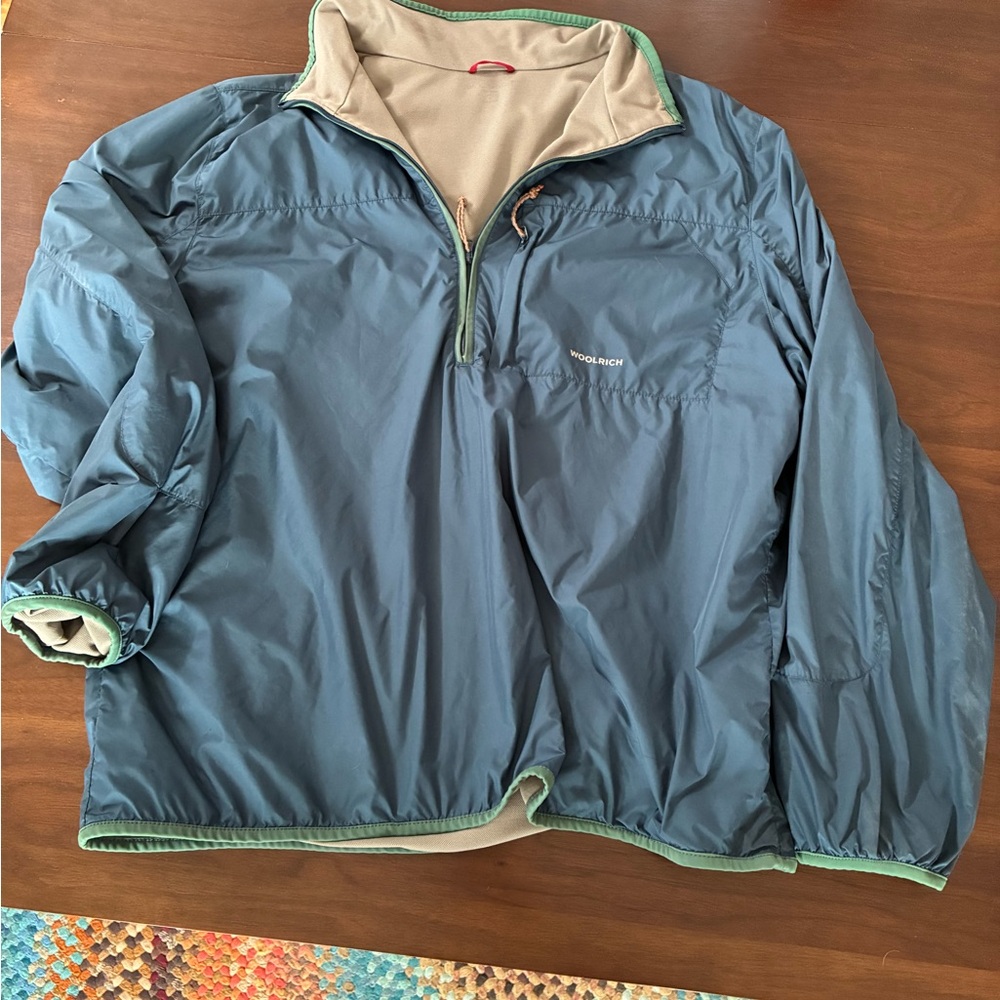 Woolrich Blue and Green Windbreaker Jacket